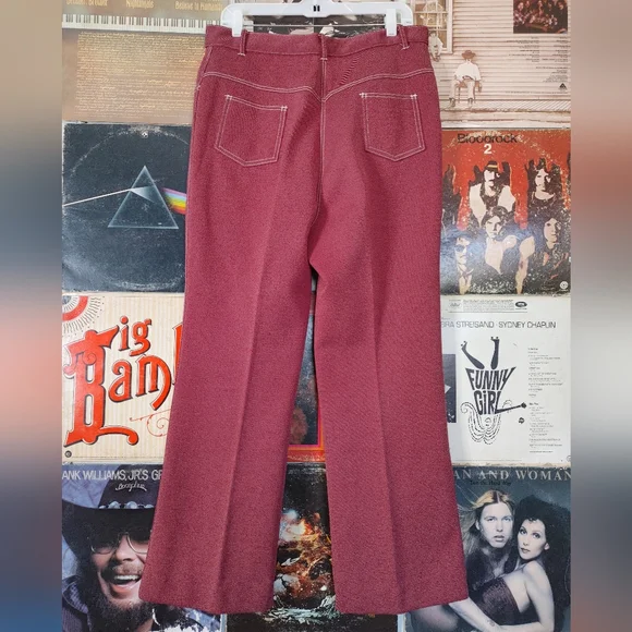 Vintage Sears Perma-Prest maroon pants - Picture 3 of 7